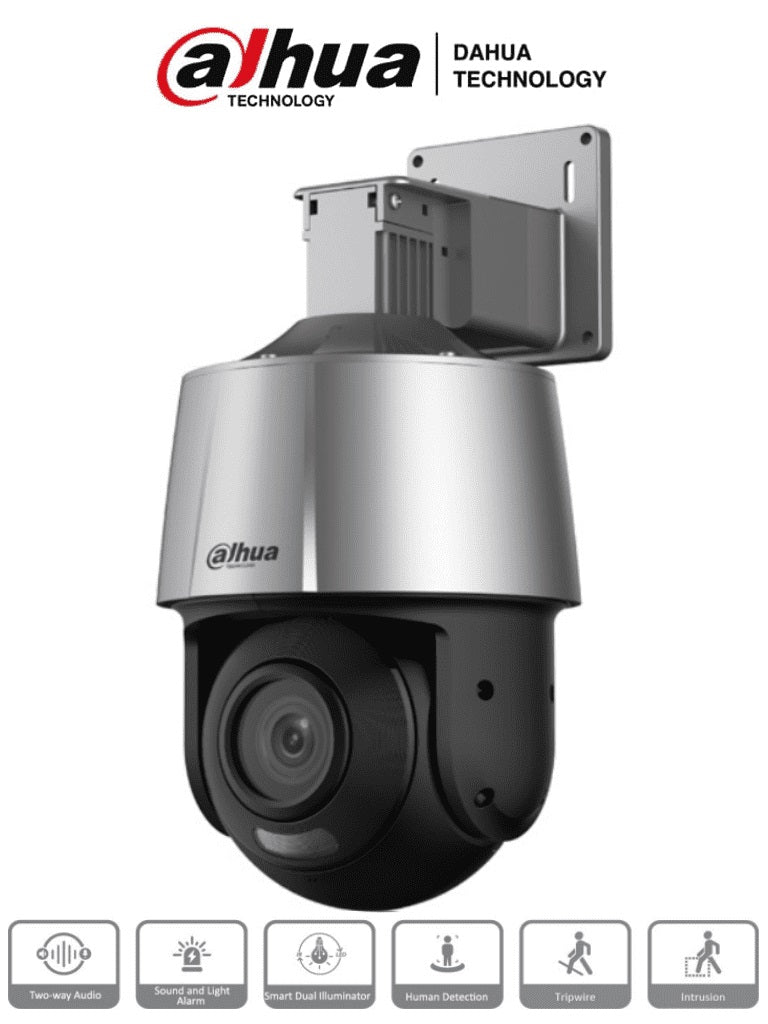 DAHUA SD3A200-GN-A-PV - Cámara IP PT de 2 Mp Full C/ Disuasión Activa/ Lente Fijo/ IR de 30 Metros/ H.265+/ Ranura MicroSD/ Audio Bidirecc/ IP66/ PoE/ - DAHUA SD3A200-GN-A-PV - Cámara IP PT de 2 Mp Full C/ Disuasión Activa/ Lente Fijo/ IR de 30 Metros/ H.265+/ Ranura MicroSD/ Audio Bidirecc/ IP66/ PoE/ -